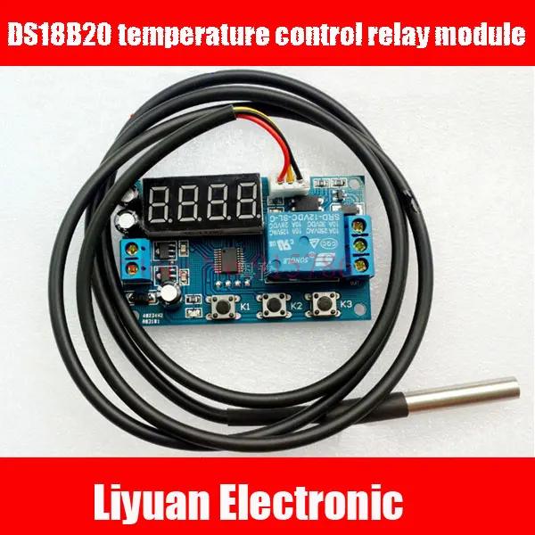 12V Temperature control relay module / 24V 5V DS18B20 sensor