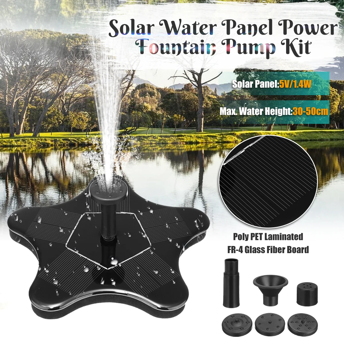 

Brushless Submersible Solar Water Pump 5V 1.4W Mono Solar Panel Outdoor Mini Solar Water Fountain Pump For Garden Pool Pond