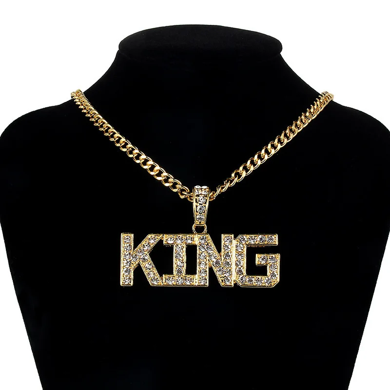 Хип-хоп ювелирные изделия Модные золотые длинные цепочки ожерелья для женщин и мужчин персонализированные буквы Орел молитвенный знак карта кулон ожерелье