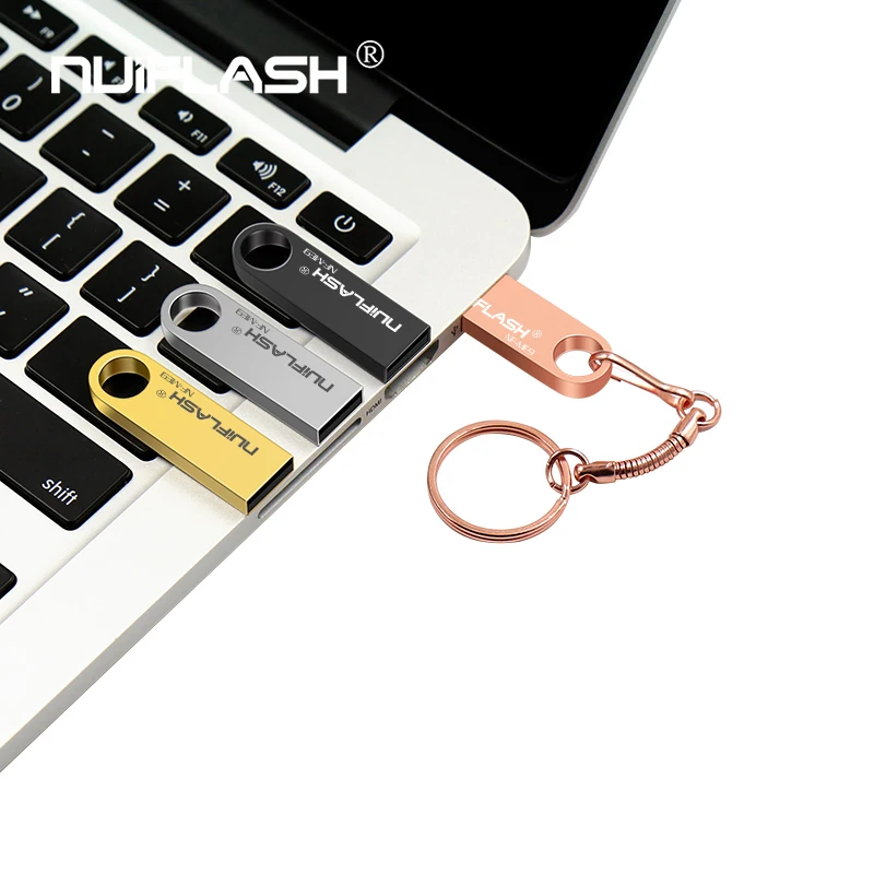 High Speed Real Capacity Pendrive Metal Key Chain USB Flash Drive 64GB 32GB 16GB 8GB USB Stick USB Flash Free gift