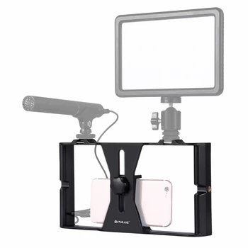 

Holder Phone Movies Camera Vlogging Video Rig Case Stabilizer Hot Shoe Mount For iPhone 8 7 Plus Sumsang Smartphone Mobile Phone