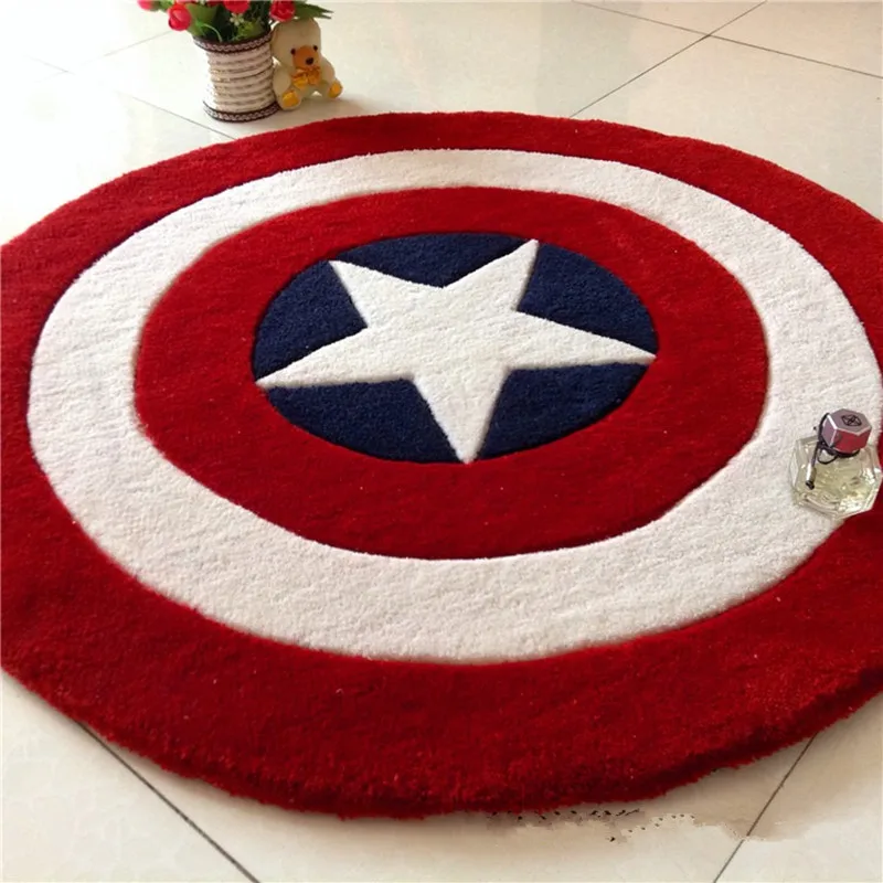 Капитан Америка щит простой современный круглый ковер мультяшный детский журнальный столик для гостиной спальни ковер кровать одеяло коврик