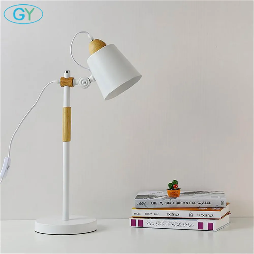  7W Led Bulb desk Lamps Flexible wood Table Lamp Office Studio Home Wooden Table Desk Lighting for B