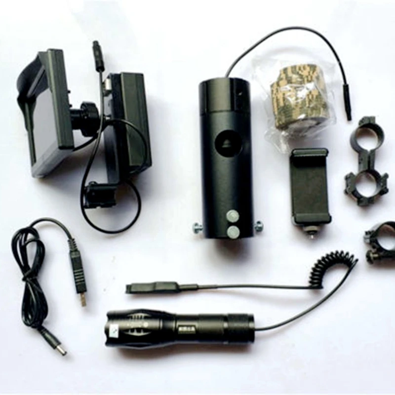 

5" LCD Display Digital Night Vision Scope Add on Riflescope with Infrared Flashlight Hunting Sight Optics Device