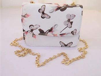 

Women's handbag 2016 fashion mini chain butterfly flower print bag messenger fashion shoulder bag