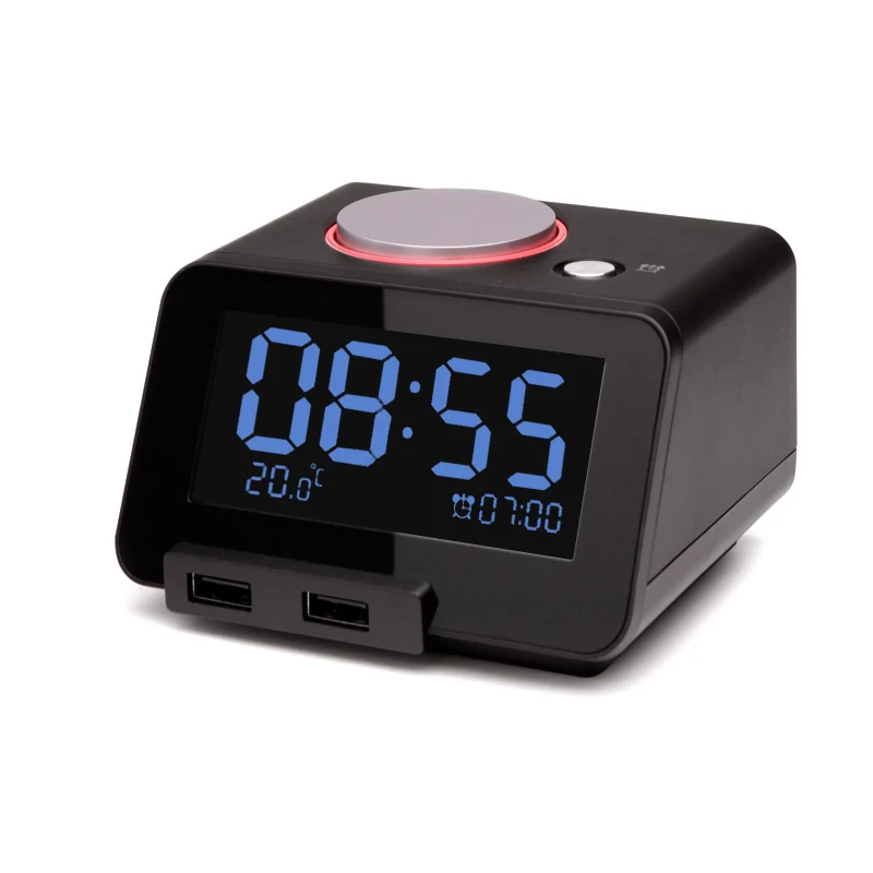 Fashion Simple Multifunction Electronic Alarm Clock LED Mute Night Light Sleeping Tape Thermometer Bed Head Oversize Ringtone