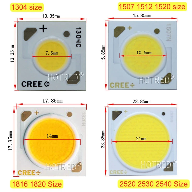 2 шт. Cree CXA 10 Вт CXA1304, 15 Вт CXA1507, 24 Вт CXA1512 65 Вт CXA2530 Холодный/теплый белый 5000 К, 3000 К COB Led XLamp чип светильник