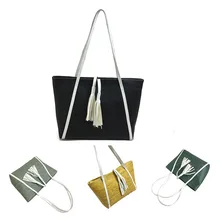 Fashion Korean Autumn Winter Women Shoulder Bag PU Leather Tassel Ladies Girls Casual Handbag Big Capacity Bags BS88