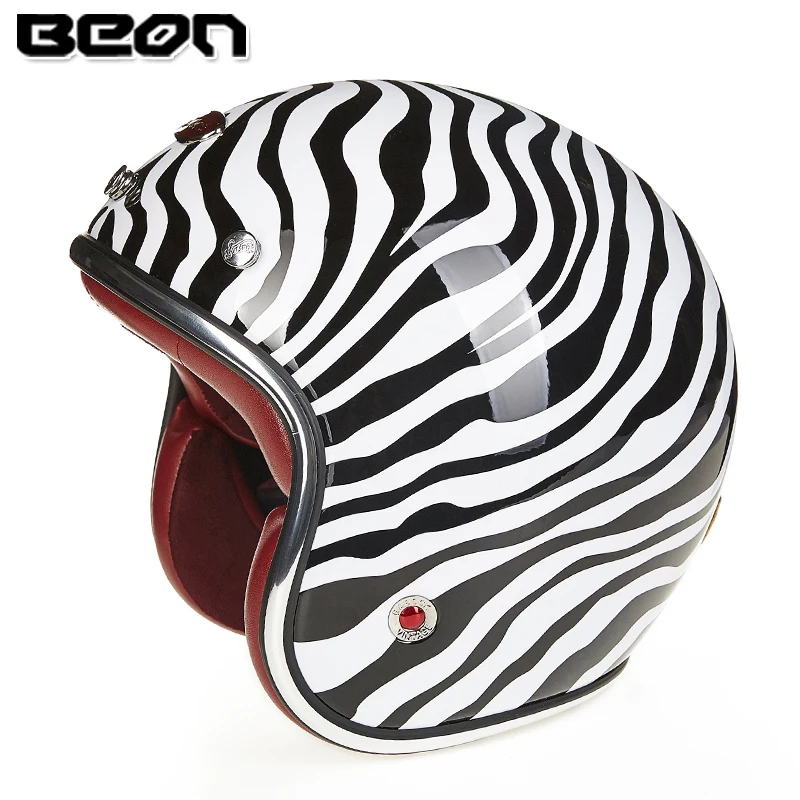 

Brand BEON B-108 motorcycle helmet Vintage Scooter open face helmet Retro 3/4 harley helmet GFRP material capacete Moto cascos