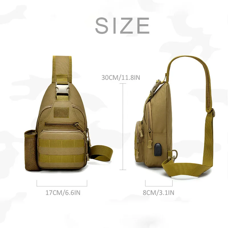 Günstig 600D Im Freien Wasserdichte Taktische Schulter Tasche USB Military Armee Camping Wandern Tasche Rucksack Utility Camping Reise Trekking Taschen