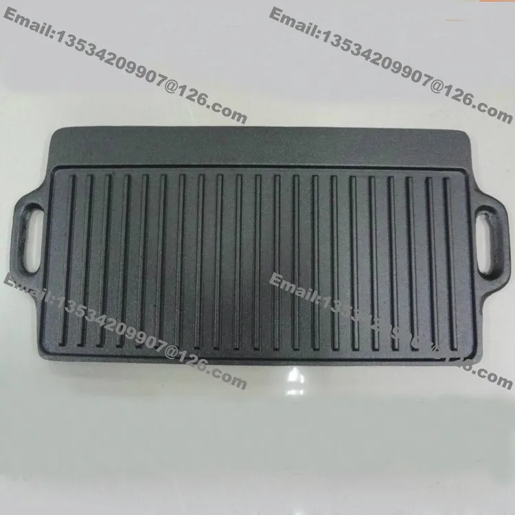 

43x23cm Heavy Duty Reversible Double Burner Cast Iron Grill Griddle Pan