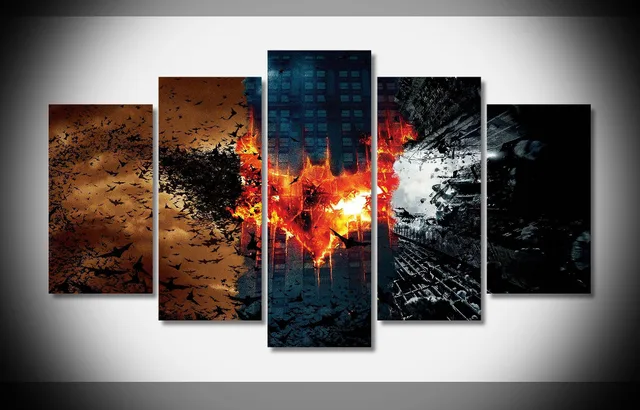 5 Panel Hd Printed Modular Painting Bat Canvas Print Art Modern Home 5 Panel Hd Printed Modular Painting Bat Canvas Print Art Modern Home Decor Wall Picture For Living Room F0659