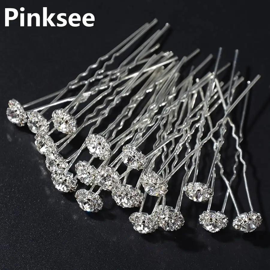 Заколки для волос с прозрачными кристаллами 20 шт.|clip wedding|hair clip weddingpearl hair pins |
