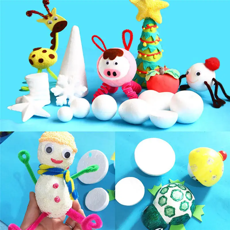 

2cm-15cm Modelling Polystyrene Styrofoam Foam Ball Creative DIY Material Round/Pentagram/Boote/Snowflake/Apple/Egg Drop Shipping