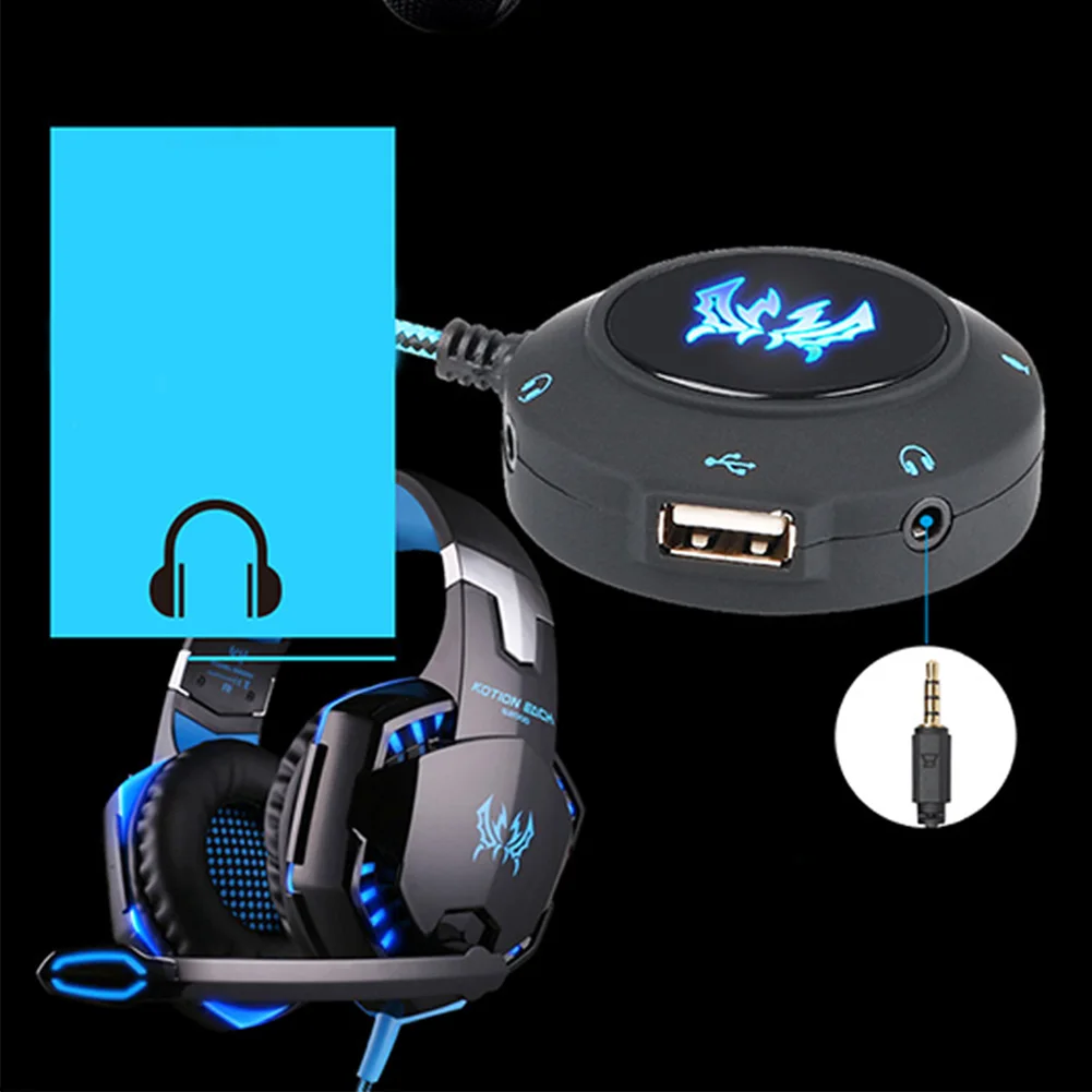 

USB Adapter Illuminated Laptop PC Multi Interface Sound Card Cable External Noise Cancelling Audio Stereo