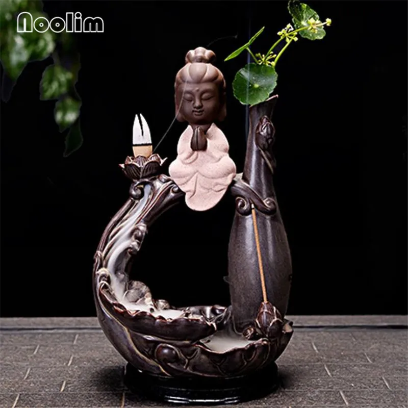 

Three Buddha Smoke Backflow Incense Burner Creative Zen Buddhist Incense Holder Ceramic Aromatherapy Censer Home Decor