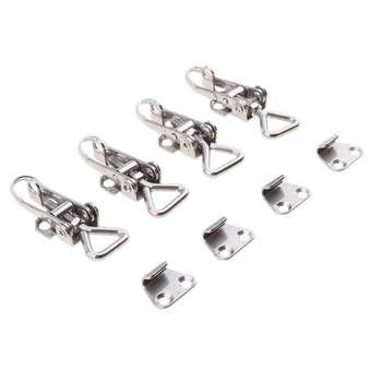 

set of 4 Stainless Steel Locker Hatch 1' Anti-Rattle Latch Fastener Silver Maximum Corrosion Resistance Durability