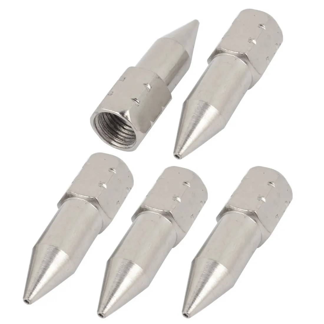 

5 x 9mm Female Thread Diameter 9mm Conic Grease Gun Nozzle Coupling Silver Color