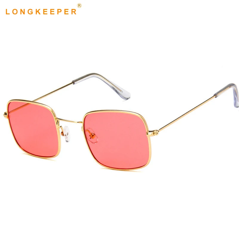 

2018 Small Square Frame Vintage Sunglasses Women Retro Brand Design Grey Blue Yellow Red Tinted Men Sunglasses Gafas LongKeeper