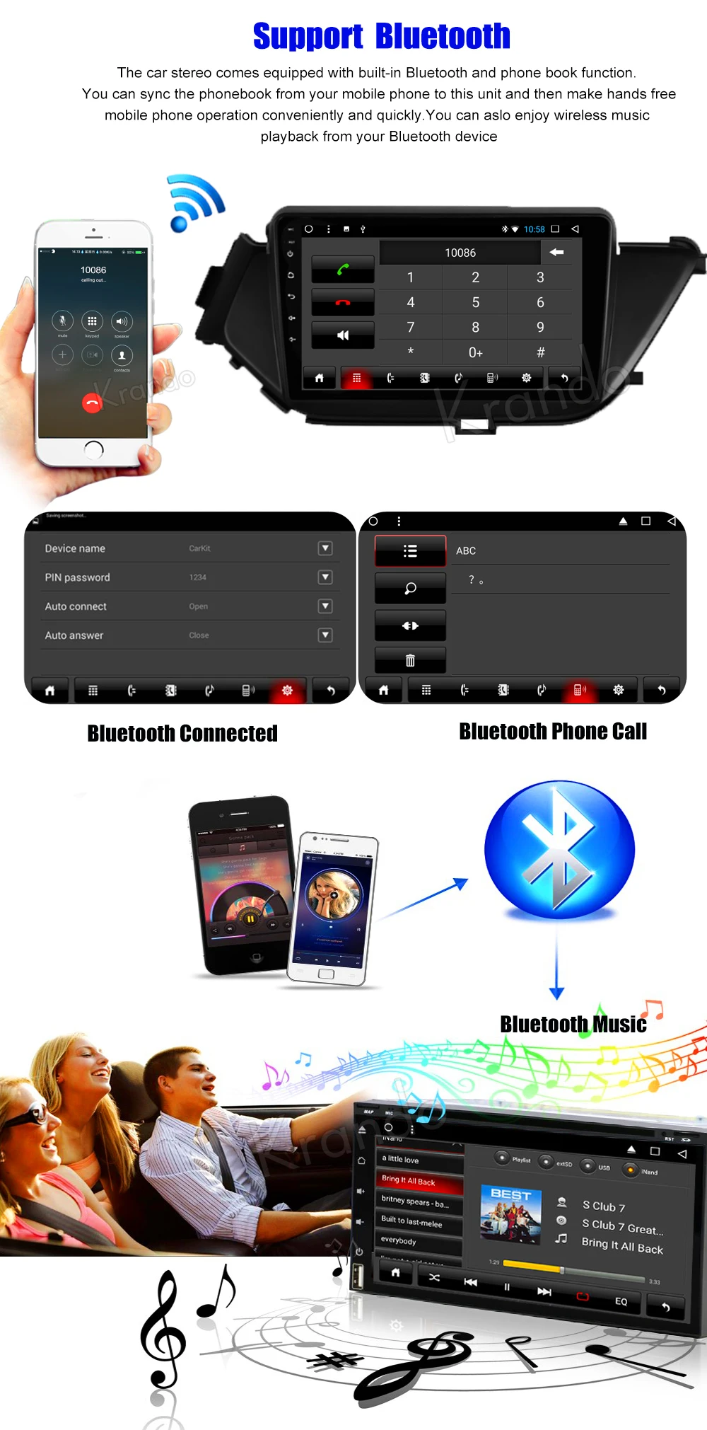 Excellent Krando Android 8.1 9" IPS Touch screen car Multmedia system for NISSAN BLUEBIRD 2015 radio player gps navigation wifi BT audio 4