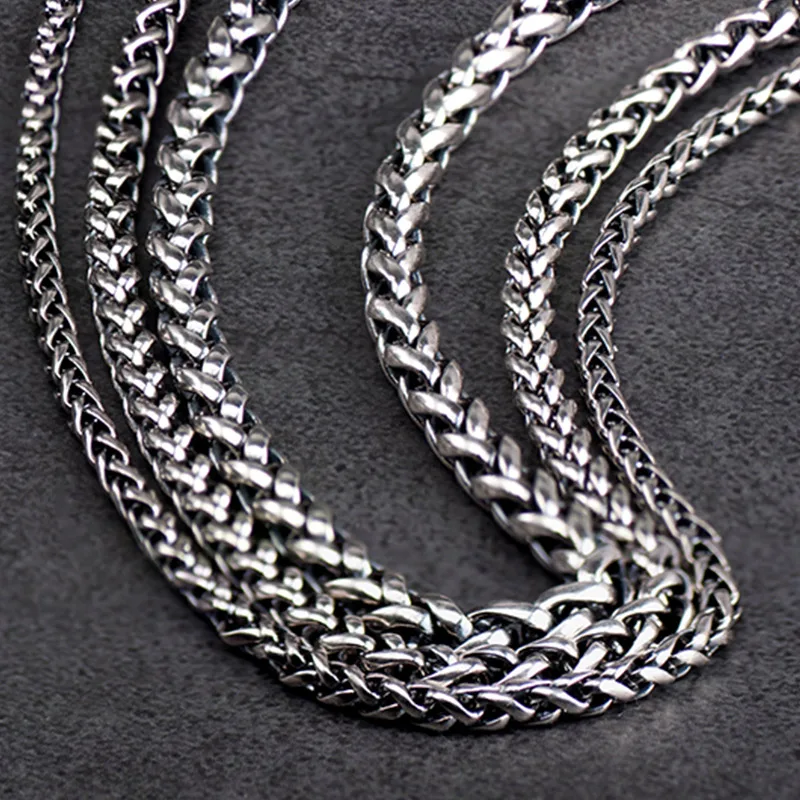 Weaving Wheat design 925 Sterling Silver chain choker and Sweater chain necklace for man fashion Weaving Wheat design 925 Sterling Silver chain choker and Sweater chain necklace for man fashion