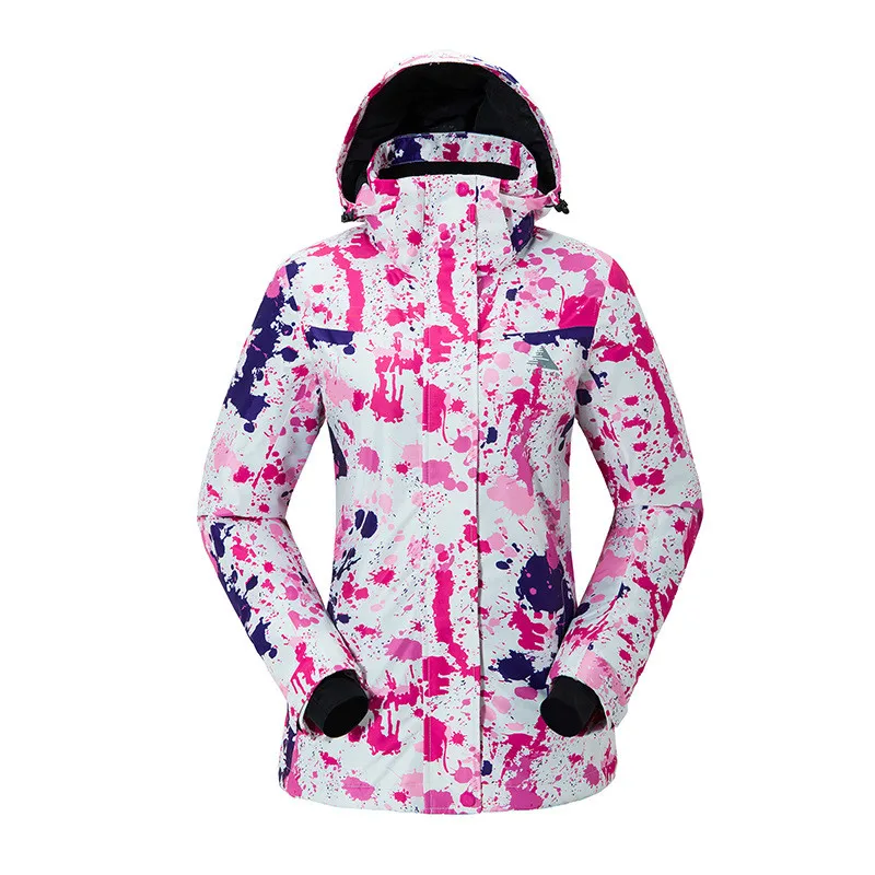 Лыжный костюм Одиночная двойная доска теплая износостойкая ветрозащитная Водонепроницаемая пропускающая воздух лыжная куртка для женщин размер s-xxl - Цвет: one