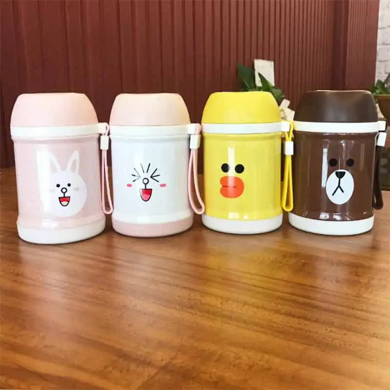 

400ml Cartoon portable Thermos Lunch Box Bento for Kids infants Stainless Steel Vacuum Insulated Food Container Jar Soup Mug