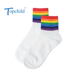Topchild забавные мода красочные цвета в полоску зимние толстые теплые жаккардовые носки Повседневное Hombre удобные высокого качества большие