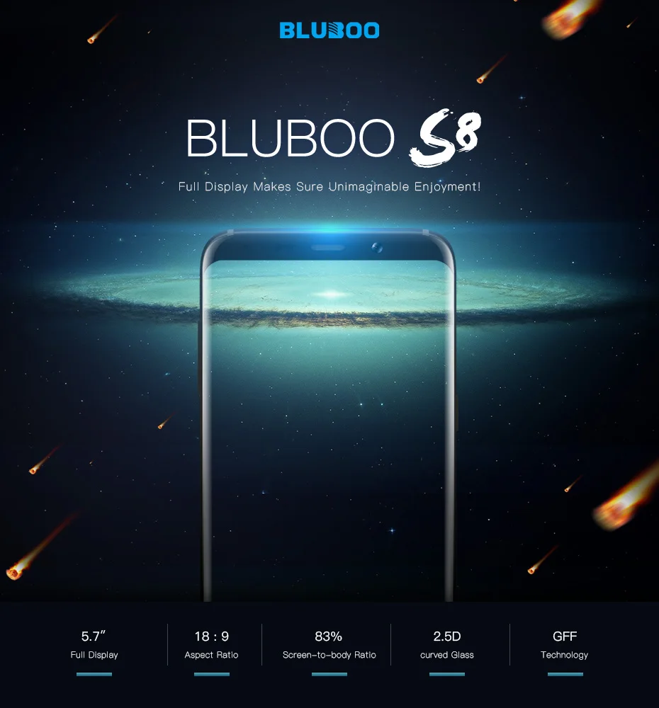 Смартфон Bluboo S8 5,7 ''с полным дисплеем 4G 3 ГБ ОЗУ 32 Гб ПЗУ MTK6750 Восьмиядерный Android 7,0 двойная задняя камера мобильный телефон