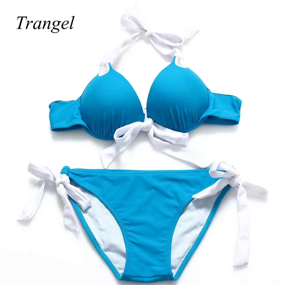 Trangel-New-Push-up-Padding-Bikini-For-Beach-Swimwear-Women-Ruched ...