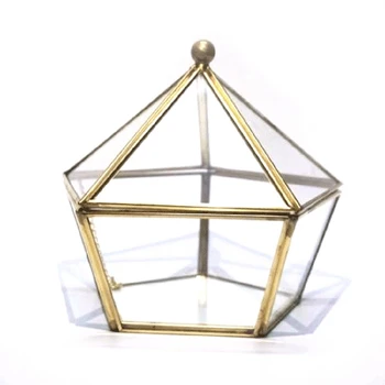 

Glass Ring Box Wedding Jewelry Case Immortal Flower Glass Cover Creative Home Decoration