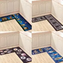 Фланель Кухня коврик дома вход/Прихожая коврик против скольжения Ванная комната ковер поглощать воду Кухня ковер/коврик 40X60+ 40X100 см/комплект