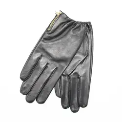 Для женщин перчатки 2018 зимние мужские перчатки теплые бархатные тонкие молнии декоративные перчатки из овечьей кожи Handschoenen