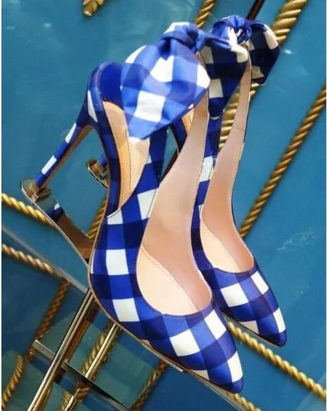 Altos as Slingback on Embellecido Vestido 2018 naranja Puntiaguda Pictures Bombas Azul Mariposa Tacones nudo Slip Zapatos Mujer Boda Dulce Punta Rejilla Señora Sestito YxZqO4RO
