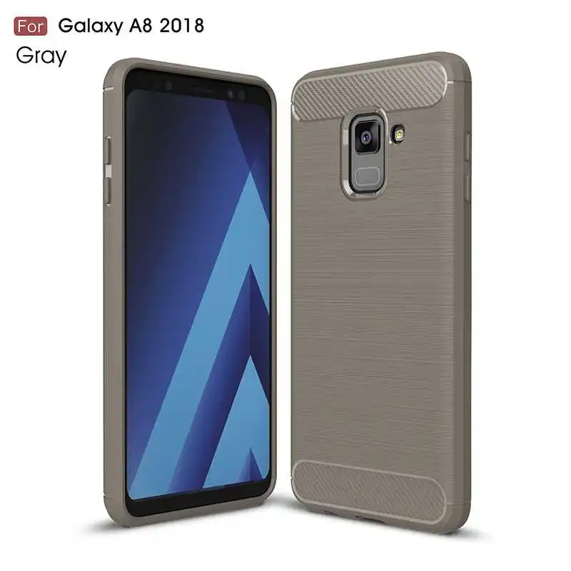 Mokoemi Ударопрочный Мягкий силиконовый 5," для samsung Galaxy A8 чехол для samsung Galaxy A8 Plus чехол для телефона - Цвет: Gray