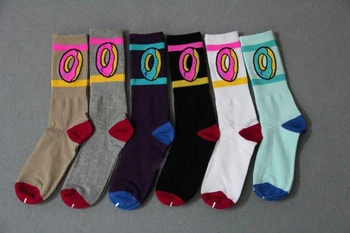 

24pcs=12pair cotton Fashion cat odd future donut summer thin style hiphop men Walking Socks 24pcs/lot