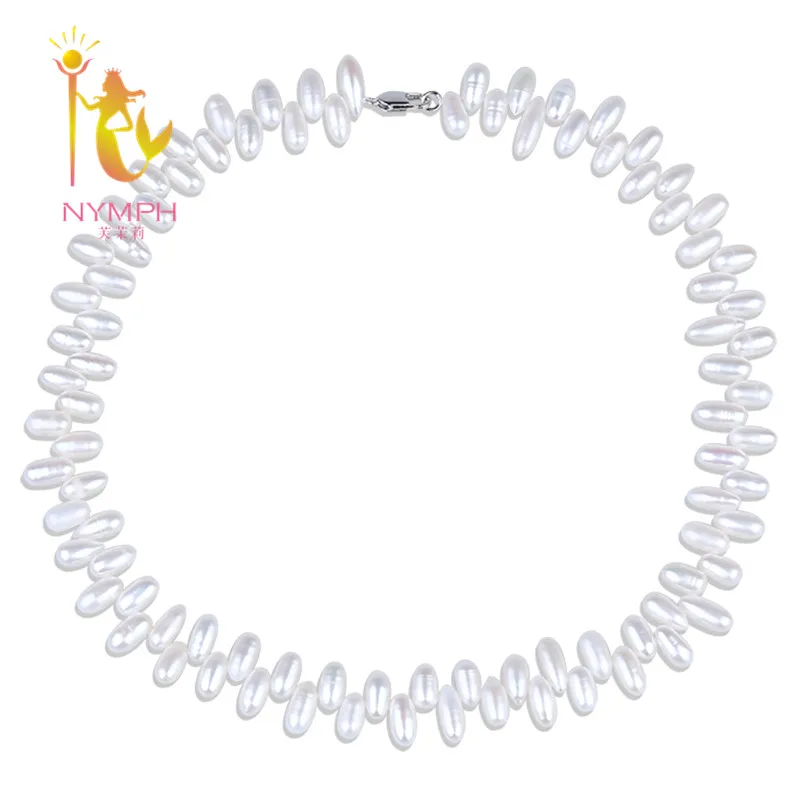 

[NYMPH]Freshwater Pearl Necklace Fine Jewelry Profiled Pearl Jewelry Statement Necklace For Women With Gift Box [X220]