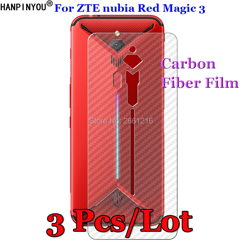

3 Pcs/Lot For ZTE nubia Red Magic 3 6.65" 3D Non-slip Clear Carbon Fiber Back Film Screen Protector Protective Sticker