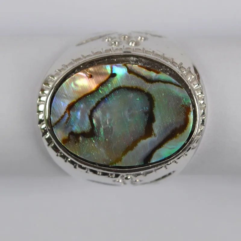 New Zealand Abalone Shell Oval Finger Ring Jewelry For Woman Gift X063