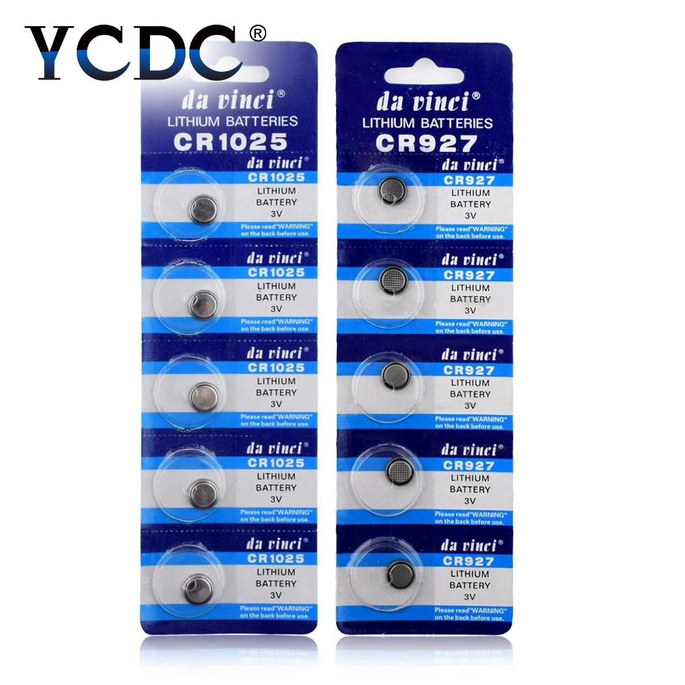 Дешевые 10 шт = 2 карты 3V литиевая батарея CR927 CR1025 CR1216 CR1220 CR1225 CR1616 bateria часы батареи
