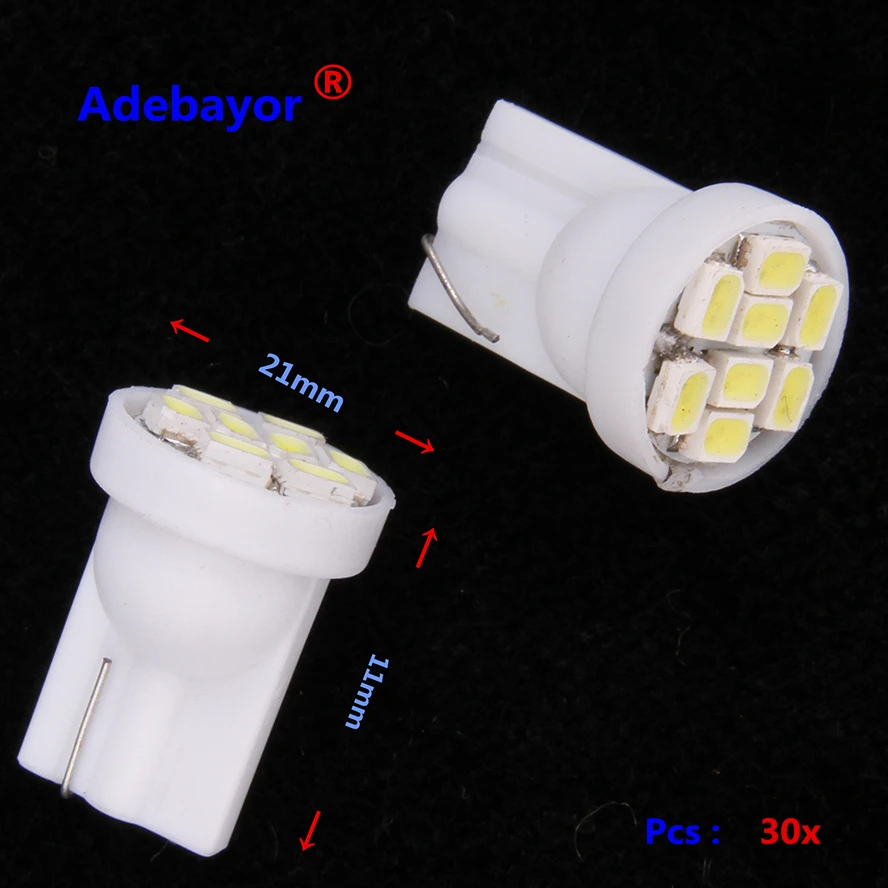 30 шт. T10 3020 8smd 8led 194 168 192 W5W 1206 Супер яркий авто мотоцикл свет Клин Авто Лампа Белый