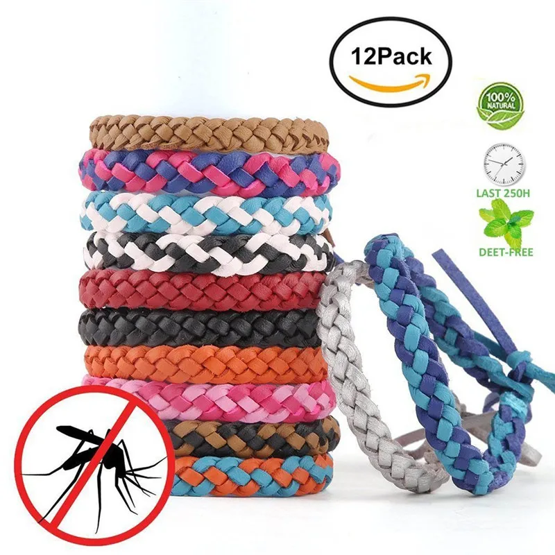

12pc/pack Summer Outdoor Unisex mosquito repellent preparation bracelet set Pest Control Repeller up of Insect Protection