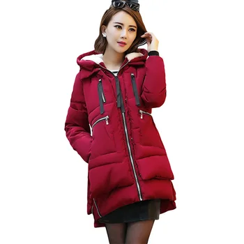 

2017 Winter Women Parka Hooded Long Plus Size Cotton Thick Women Jacket Outwear Warm Padded New Fashion Women Coat YP0625