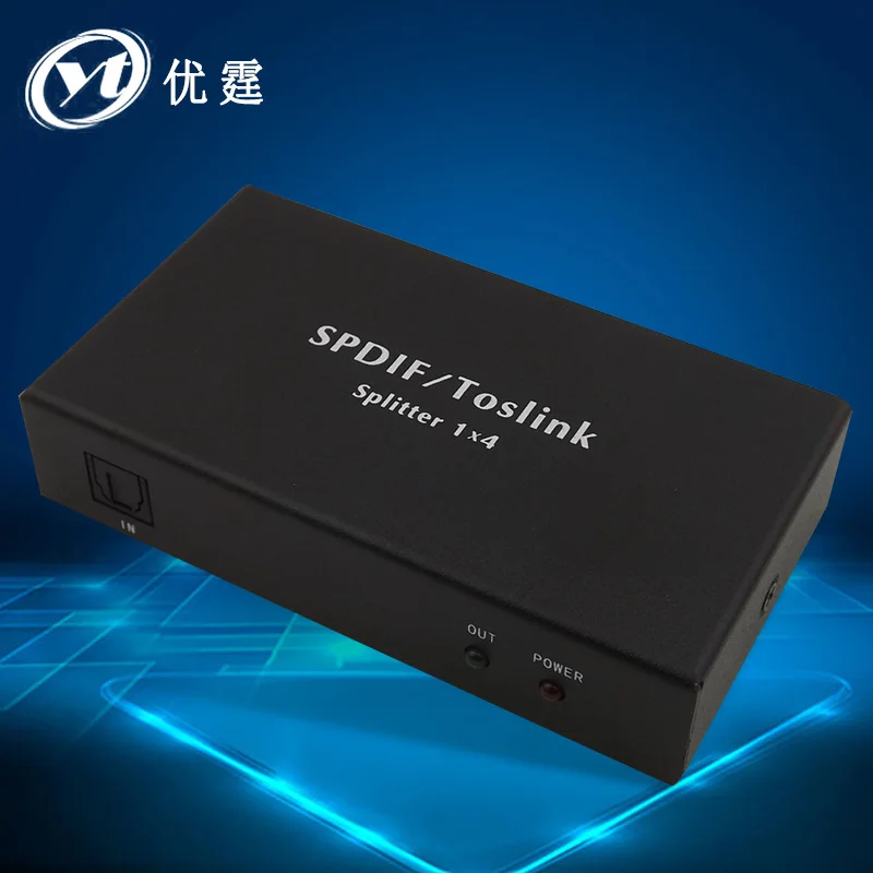 

YOUTINGHDAV YT-ADSP104 SPDIF/TosLink Digital Optical Audio 1x4 Splitters distribute one digital optical SPDIF Toslink source