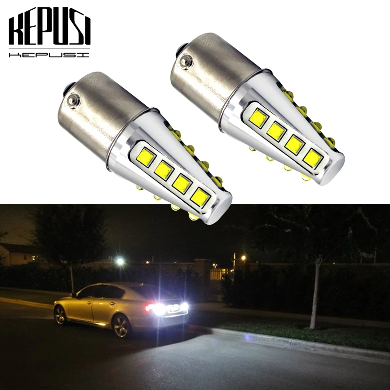 

2X 1156 P21W BA15S 80W cree chip High Power Car LED Rear Reversing Tail Bulb signal light backup lamp sourcing white 12V 24V