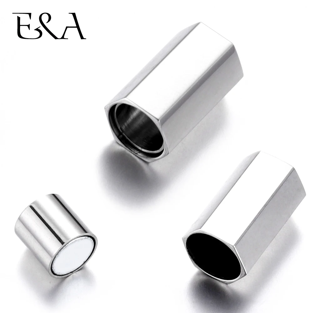 

Stainless Steel Magnetic Clasp Hexagon Hole 6mm Leather Cord Clasps Connector Magnet Buckle for DIY Bracelet Jewelry Making