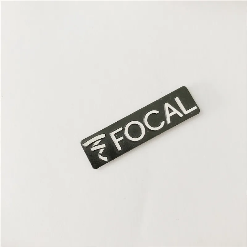 50 шт. focal Hi Fi аудиоколонки 3D алюминиевая эмблема стерео наклейка 3 4*0 9 мм|Наклейки