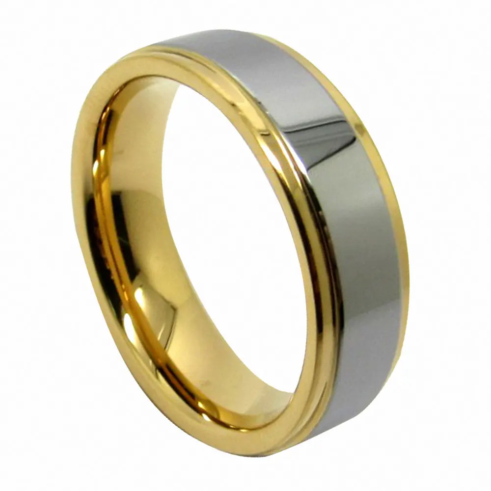 Anel de casamento vintage, anel de ouro de tungstênio, 6mm, com