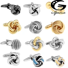 Black Cufflinks Copper Knot-Design Whoelsale Men Fashion for Top-Quality 