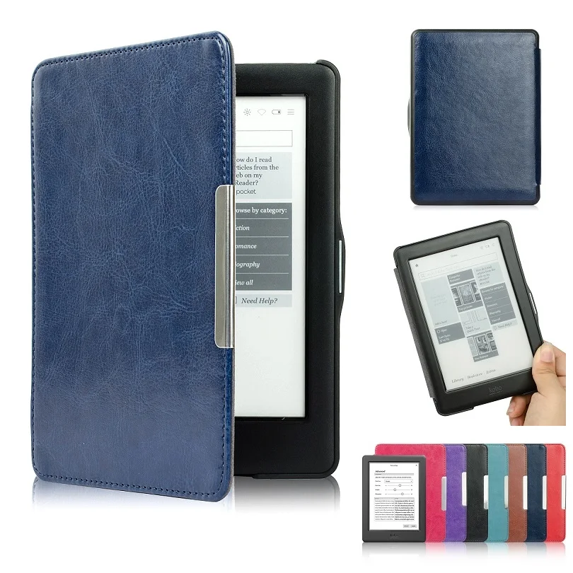 Solque книги чехол для Kobo Glo HD Роскошный кожаный PU Ultra Slim Магнит Флип Жесткий Smart Cover Услуга сна 6 дюймов случаи читалка